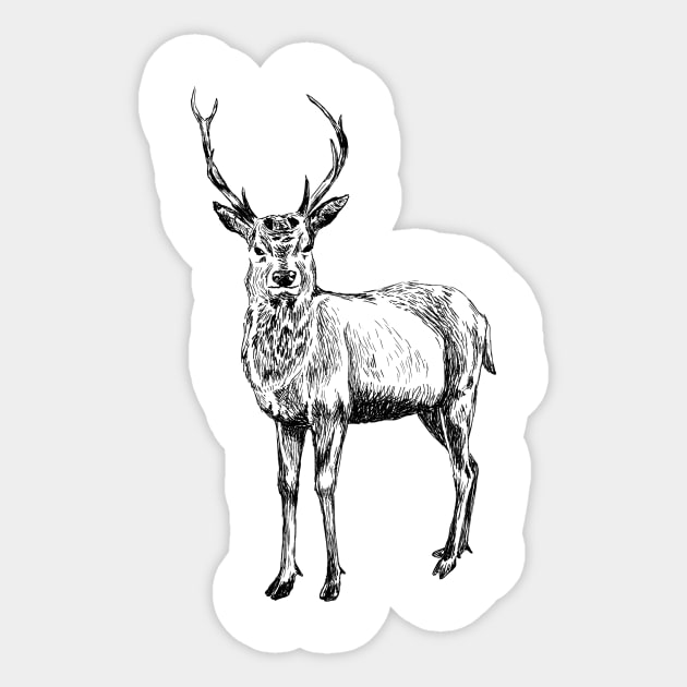 Deer Sticker by rachelsfinelines